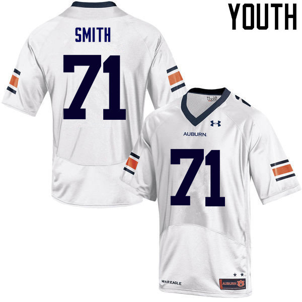 Youth Auburn Tigers #71 Braden Smith White College Stitched Football Jersey